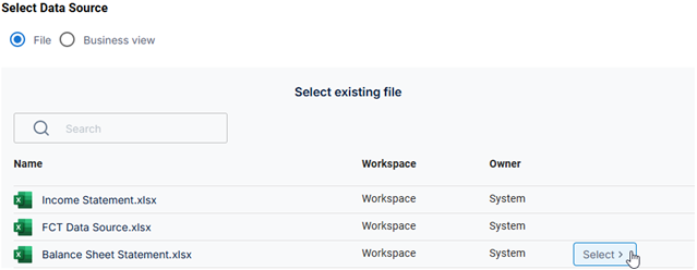 Select an Excel File from Existing Files