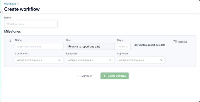 Add Milestones for a Workflow