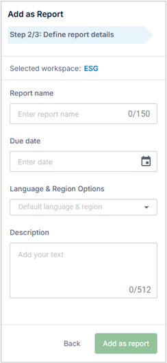 Define Report Details