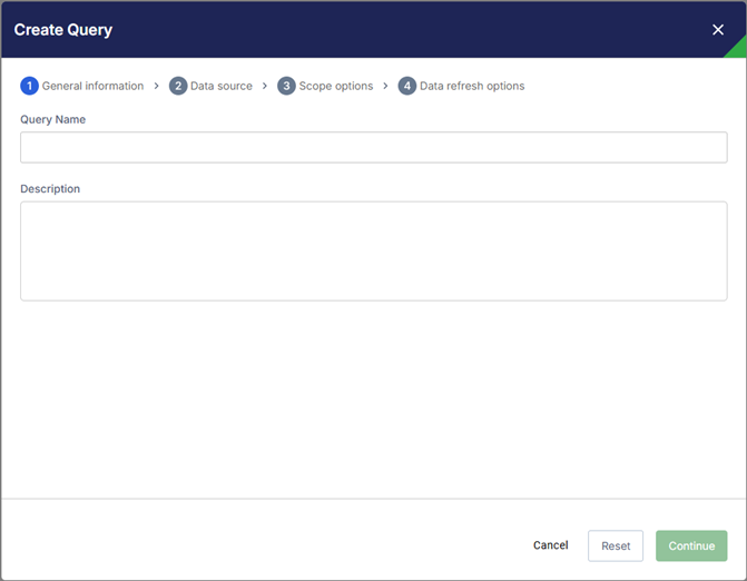 Specify General Information of a Data Query