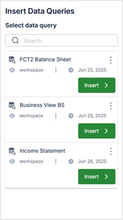 Insert Data Query in Excel
