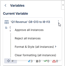 Ellipsis Menu Options for a Table Variable 