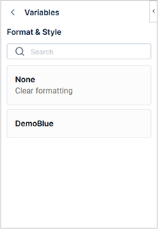 Options for setting the style and format of a table varaiable instance