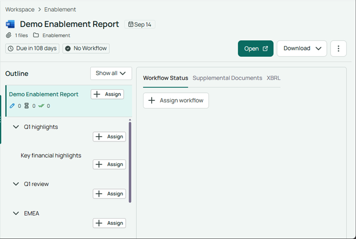 Settings on the Report Details page