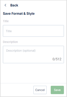 Options for saving the formatting of a table variable instance