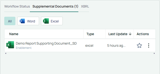 Settings in the Supplemental Document tab