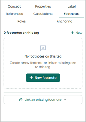 The Footnotes tab of element details