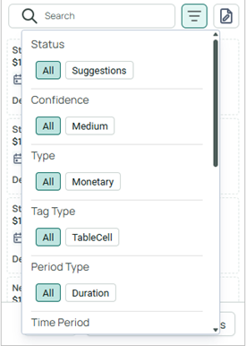 Options for filtering tag suggestions 