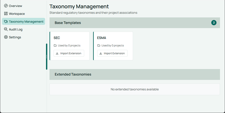Setting in the Taxonomy Management page